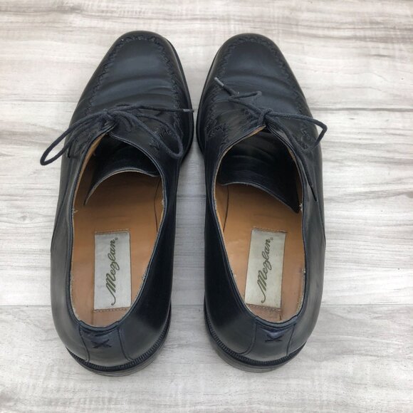 Mezlan Shoes Mens 10M Black Leather Lace Up Derby Moc Toe Oxfords main image 5